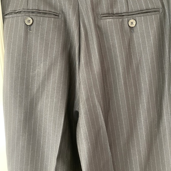 Valentino Black Wool Pinstriped Dress Pants - Picture 13 of 13